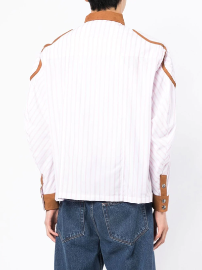 Shop Gmbh Patch-detail Striped Shirts In White