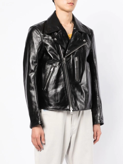 Shop Our Legacy High-shine Biker Jacket In Black