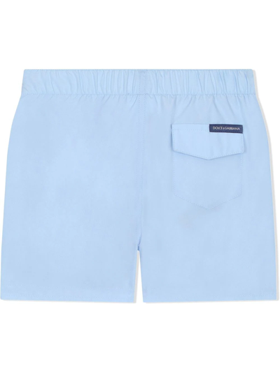 Dolce & Gabbana Logo-tape Track Shorts In Blue