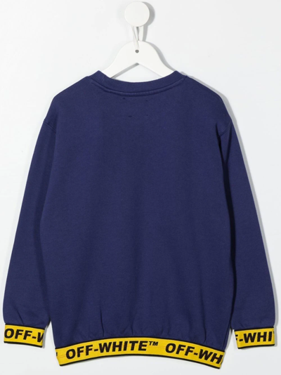 Shop Off-white Industrial Logo-print Sweatshirt In Blue