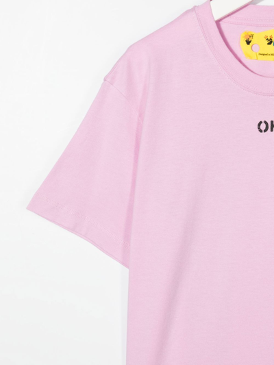 Shop Off-white Off-stamp Cotton T-shirt In Pink