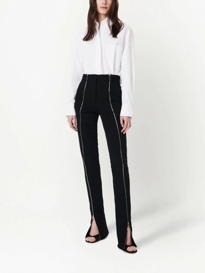 Shop Victoria Beckham Zip-front Detail Trousers In Black