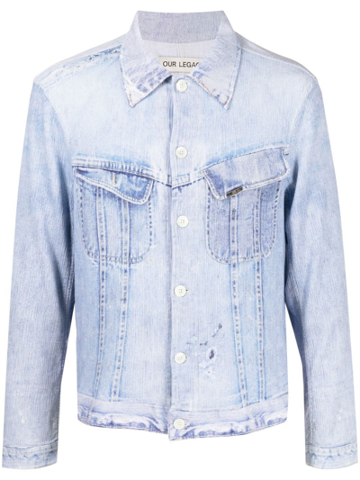 OUR LEGACY STRAIGHT COLLAR DENIM SHIRT 