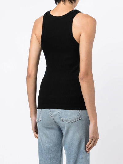 Agolde Ribbed Knitted Sleeveless Top In Black