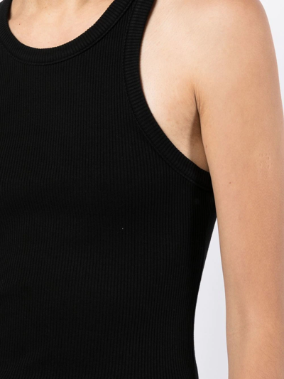 Agolde Ribbed Knitted Sleeveless Top In Black