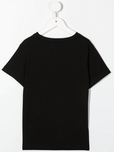 Shop Balmain Logo-studded Cotton T-shirt In Black