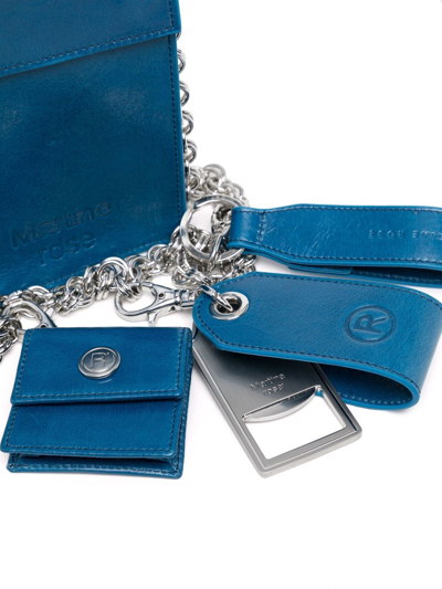 Shop Martine Rose Debossed-logo Detail Belt Bag In Blue