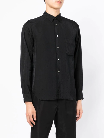 Shop Black Comme Des Garçons Embroidered Paisley-pattern Shirt In Black