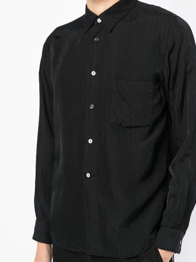 Shop Black Comme Des Garçons Embroidered Paisley-pattern Shirt In Black
