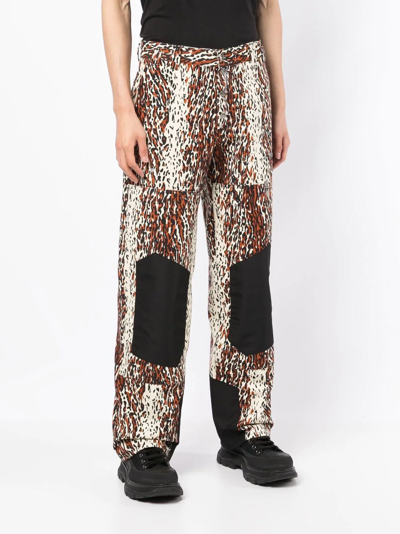 Shop Phipps Straight-leg Animal-print Trousers In Brown