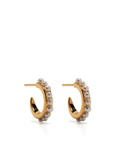 Shop Rachel Jackson Pearl-detail Hoop Earring In Gold