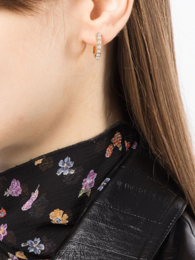 Shop Rachel Jackson Pearl-detail Hoop Earring In Gold