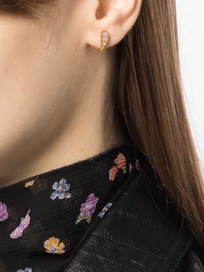 Shop Rachel Jackson Pearl-embellished Stud Earrings In Gold