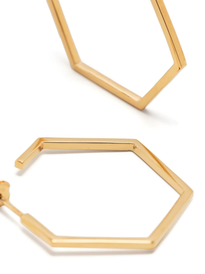 Shop Rachel Jackson Hexagon Hoop Earrings In Gold