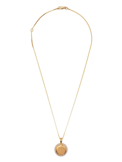 Shop Rachel Jackson Kindred Pearl Locket Necklace In Gold
