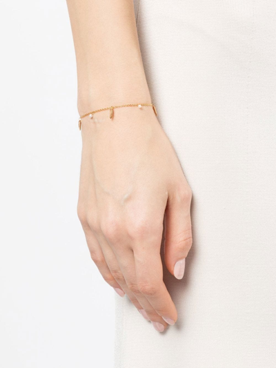 Shop Rachel Jackson Studded Pearl-detail Bracelet In Gold