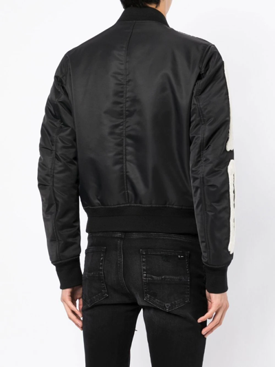 Shop Amiri Bone Patch Bomber Jacket In Black