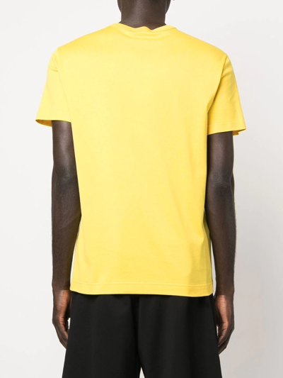 Shop Dolce & Gabbana Logo-print Cotton T-shirt In Yellow