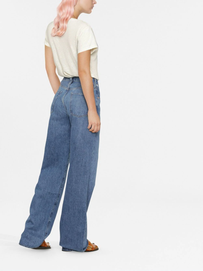 Shop Citizens Of Humanity Wide-leg Denim Jeans In Blue