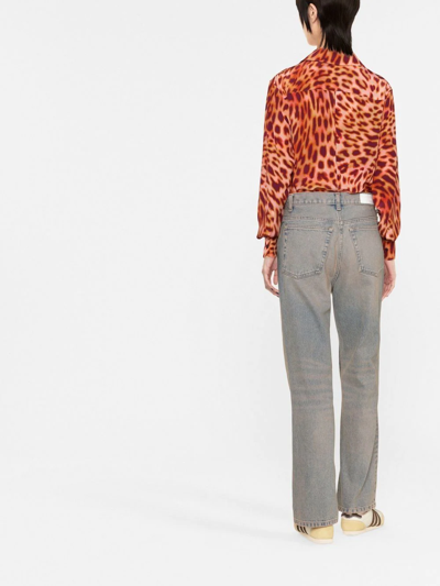 Stella Mccartney Leopard-print Silk Crepe De Chine Shirt In Pink