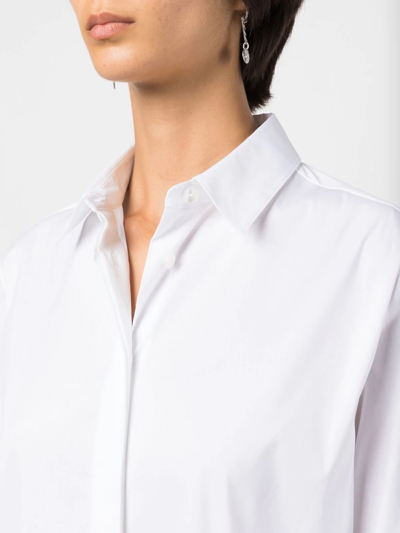 Theory Long-sleeve Button-up Shirt In White