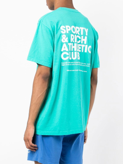 Shop Sporty And Rich Exercise Often Cotton T-shirt In Green