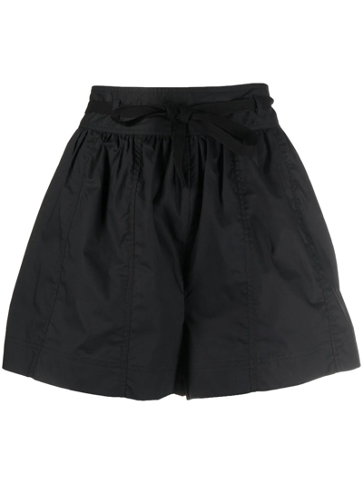 Shop Ulla Johnson Drawstring-waist Cotton Shorts In Black