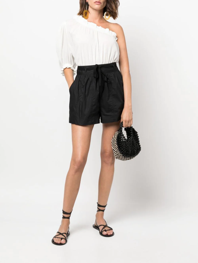 Shop Ulla Johnson Drawstring-waist Cotton Shorts In Black