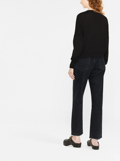 Shop Drumohr Cropped V-neck Cardigan In Black