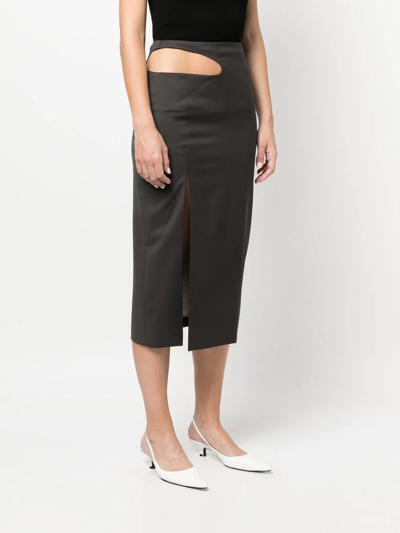 Shop Low Classic Cut-out Midi Skirt In Grey