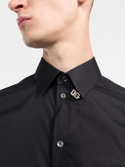 Shop Dolce & Gabbana Dg Logo Plaque Shirt In Black