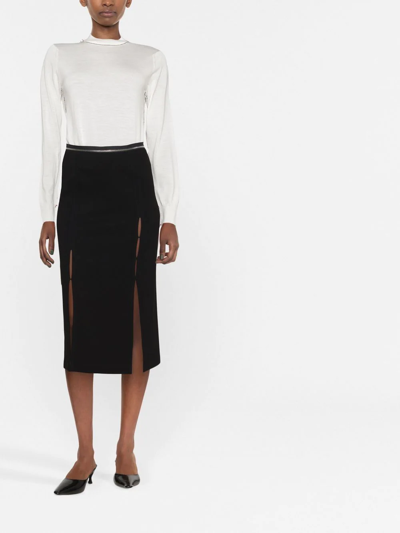 Maison Margiela Wool Sweater With Inside-out Seams In White