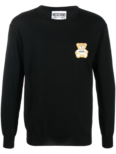 Shop Moschino Bear-motif Sweatshirt In Black