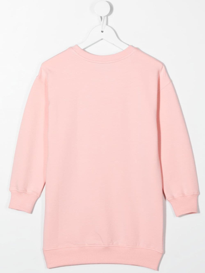Shop Moschino Teddy Bear-print Sweatshirt Dress In Pink