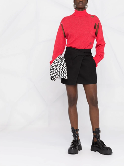 Mm6 Maison Margiela Half Glove Sleeves Turtle-neck Jumper In Pink