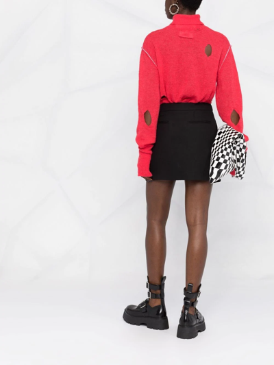 Mm6 Maison Margiela Half Glove Sleeves Turtle-neck Jumper In Pink