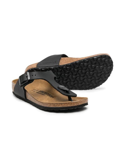 Shop Birkenstock Gizeh Thong-strap Leather Sandals In Black
