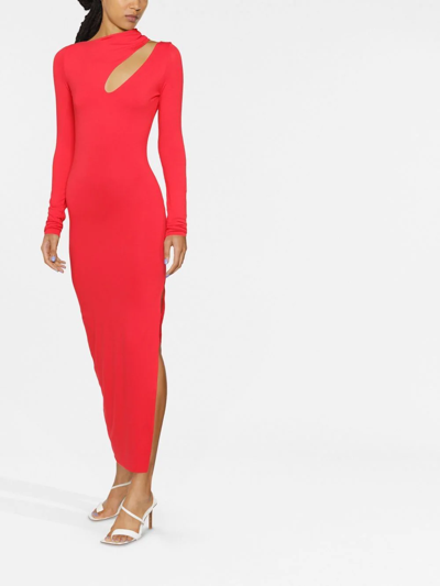 Shop Manurí Bambina On A Saturday Night Cut-out Dress In Red
