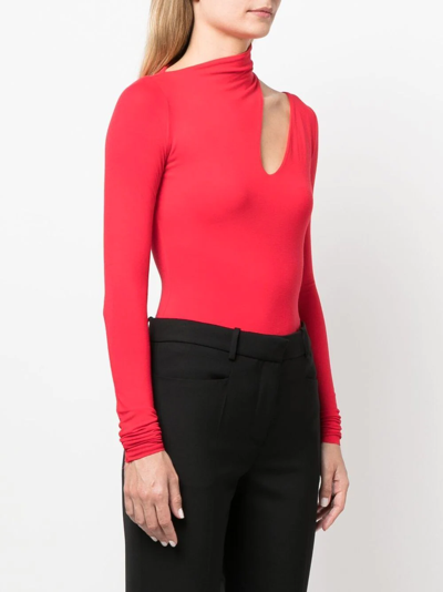 Shop Manurí Bambina Cut-out Detail Blouse In Red