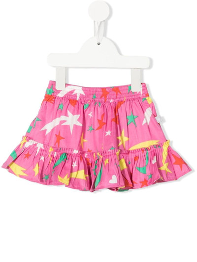 Shop Stella Mccartney Star And Heart Print Skirt In Pink