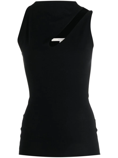 Shop Manurí Bambina Asymmetrical-neckline Top In Black