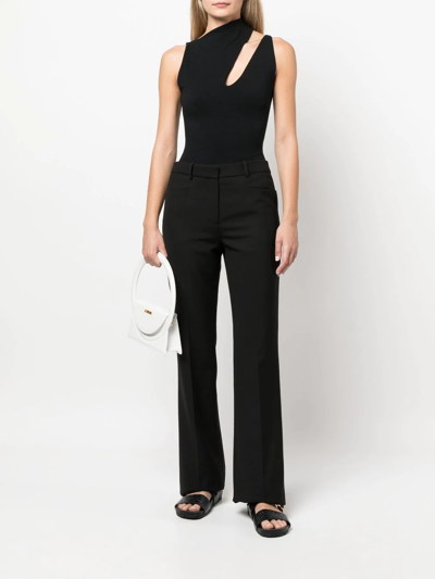 Shop Manurí Bambina Asymmetrical-neckline Top In Black