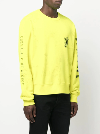 Shop Amiri Logo-print Sweatshirt In Yellow