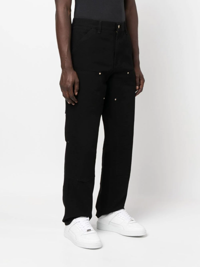Shop Carhartt Double Knee Straight-leg Trousers In Black