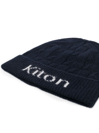 Shop Kiton Ribbed-knit Cashmere Beanie In Blue