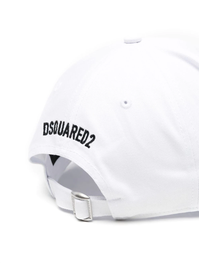 Shop Dsquared2 Paint-splatter Logo Baseball Cap In White