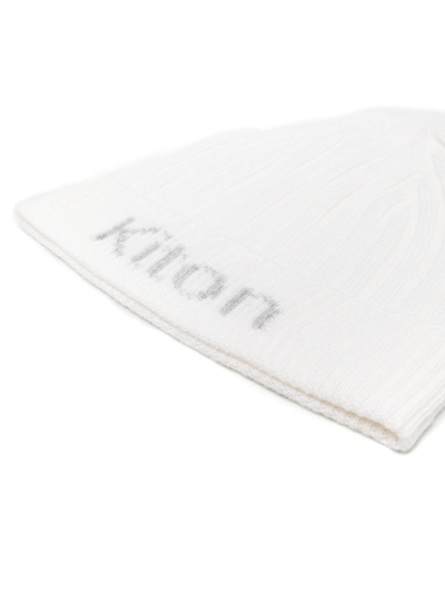 Shop Kiton Logo-intarsia Knit Beanie In White