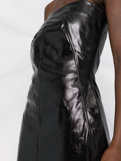 Rick Owens Black Bustier Denim Minidress In Black