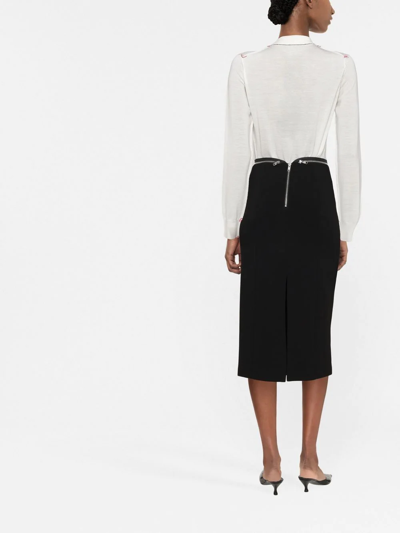 Shop Helmut Lang Front-slits Straight Midi Skirt In Black