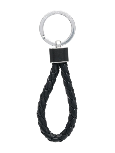 Shop Bottega Veneta Braided-strap Detail Key Ring In Black